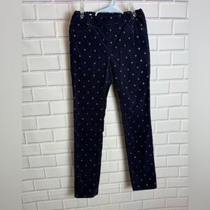H&M Girls Navy Corduroy Heart Pants Size 10 Skinny Fit
